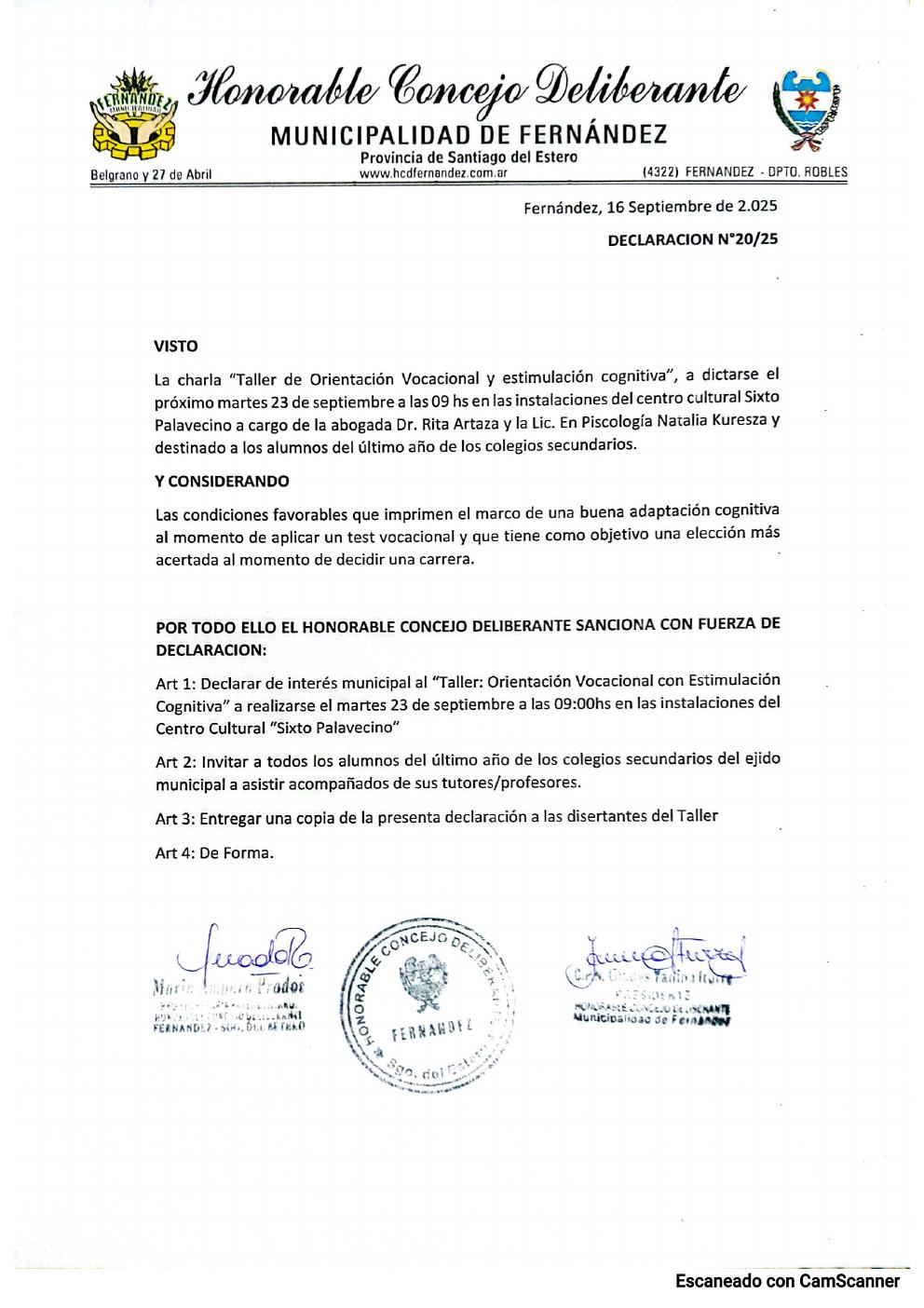Primera página del Registro del Encuentro